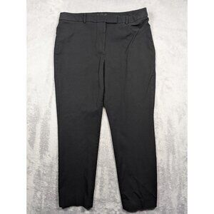 Talbots Pants Womens Size 14P Black High Waist Tapered Trouser Office Mature